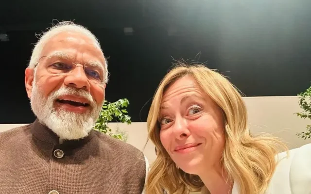 PM Giorgia Meloni Selfie with PM Modi