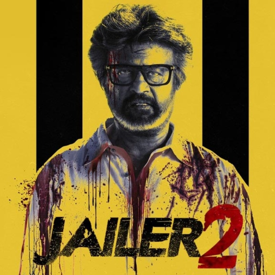 Jailer 2 Rajinikanth blood splattered promotional poster